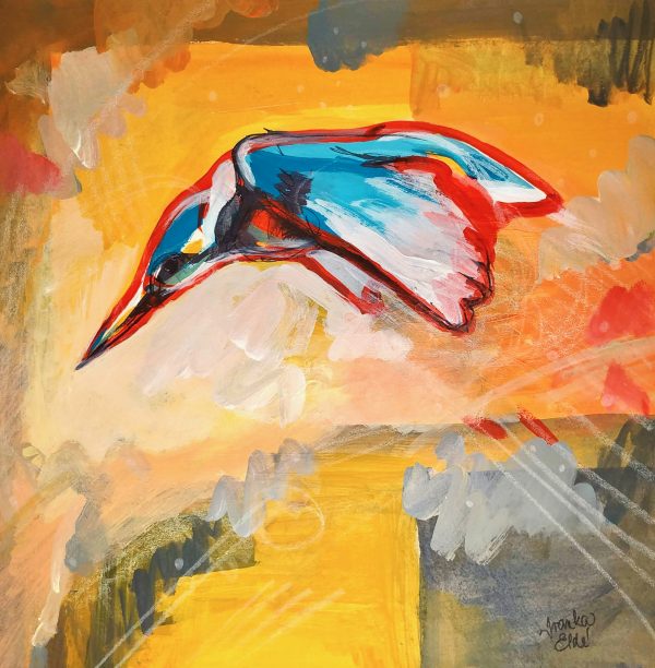 Kingfisher 2, original painting by Ivanka Elde